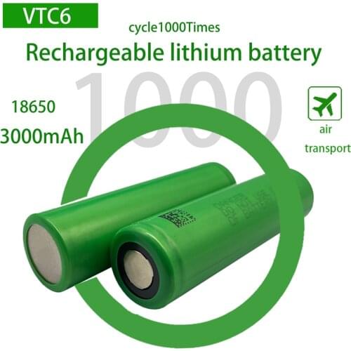 VTC6-Rechargeable lithium ion battery, 100% original, 3.7V, 3000mAh, used for toy tools, cameras, razors, radios