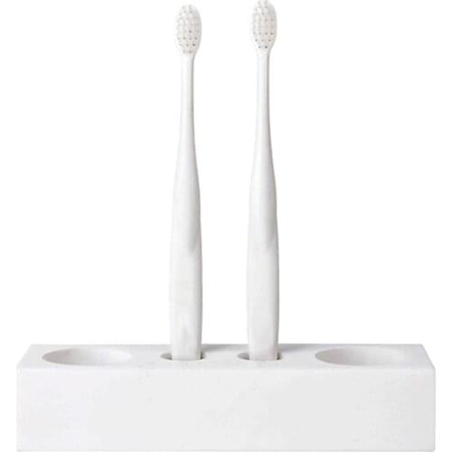 Natural Marble Bathroom Electric Toothbrush Holder Toothpaste Stand 4 Slots