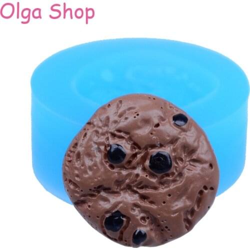 QYL083 20.5mm Chocolate Chip Cookie Silicone Mold for Dessert, Sugarcraft, Fondant, Resin, DIY Biscuit Baking, Gum Paste, Candy