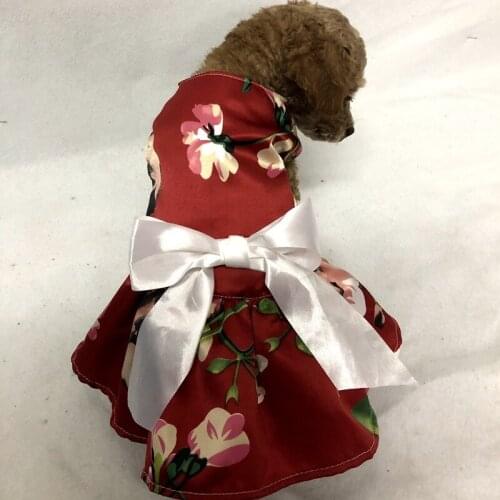 Hot Sale Pet Dog Beautiful Princess Dress Polyester Print Wedding Dresses For Small Dogs DC7108