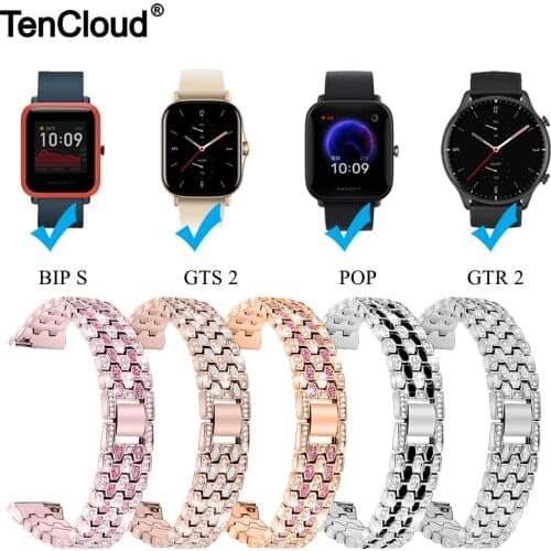 Wrist Band For Amazfit BIP U/GTS 2/GTR 2 Strap For Amazfit BIP S/GTS Lady Bracelet Stainless Steel Belt Adjustable Women Loop