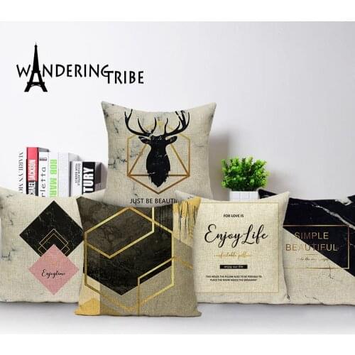 Pink Geometric Abstract Decorative Pillowcase Nordic Marble Stripe Design Grey Cushion Cover Simple Cushions Covers Pillows Case