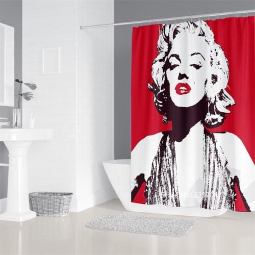 Nordic Wind Cartoon Animal Sexy Beauty Waterproof and Mildew Proof Shower Curtain Beautiful Landscape Bathroom Partition Curtain