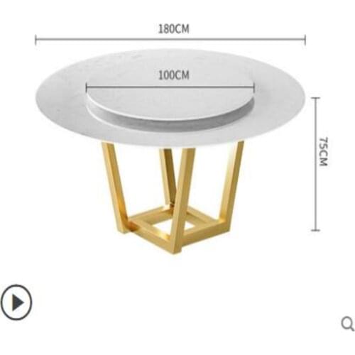 Nordic large circle dining table with turntable marble round dining table round table