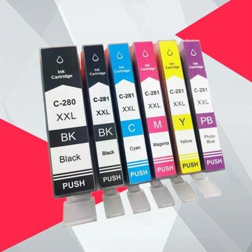 Compatible PGI280 CLI281 PGI-280 CLI-281 Ink Cartridge For Canon TR7520 TR8520 TS6120 TS8120 TS9120 Inkjet Printer 280XL 281XL