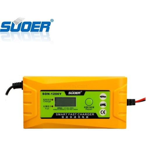 Suoer【 Battery charger 】 three-pase lead acid Fast Charger 6A 12V Battery Charger (SON-1206Y)