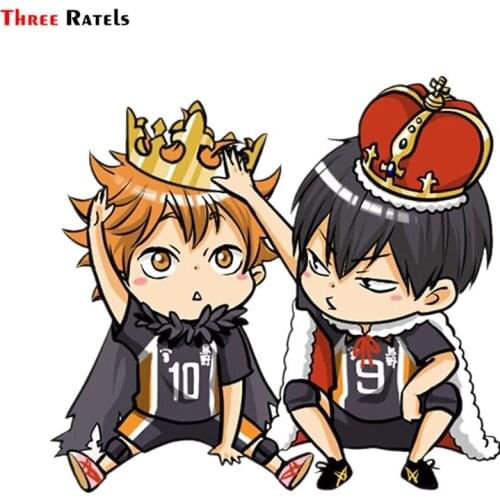 Three Ratels FC844 Haikyuu Hinata And Tobio Bromance Chibi Car Decoration Sticker Laptop Decal