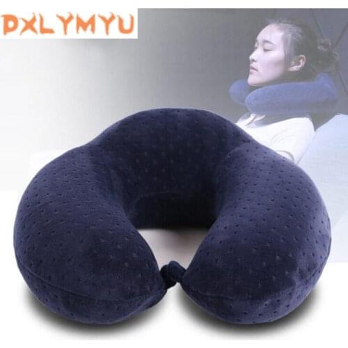 U Shaped Memory Foam Neck Pillows Soft Slow Rebound Space Travel Pillow Solid Neck Cervical Healthcare Bedding Cushion For Car
