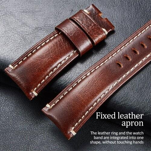 Vintage oil Genuine Leather Bracelet Handmade Watchband 20 22 24 26mm Watch band Wrist Watch Strap Band Wristwatches