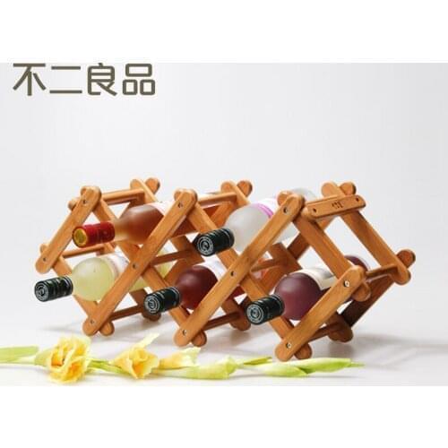 High Quality Modern Folding Theroom Bamboo Brief Fashion Wine Rack Display Rack Decoration