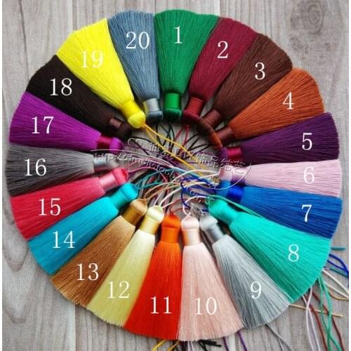 8cm long Su DIY Jewelry Accessories The new 53-color Chinese knot short fat type Exquisite tassels Rayon Silk tassel wholesale