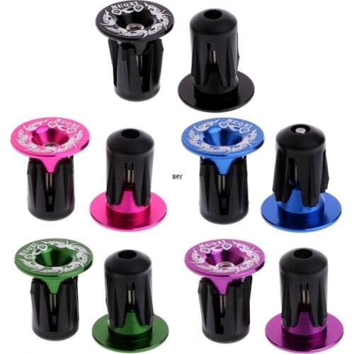 1Pair Aluminum Alloy Cycling Durable alloy handlebar For MTB Road Bike Bicycle Aluminum Handlebar Grips Handle Bar Cap End Plugs