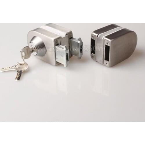 Oval office central glass door lock frameless glass door stainless steel lock no need to open holes bidirectional unlock JF1467