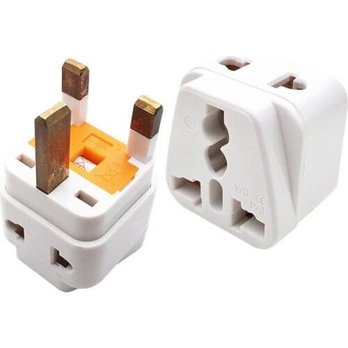 10pcs/Lot Universal UK Hong Kong Singapore Malaysia Travel Adapter Fuse Adaptor Botswana England Dubai Safe Grounded Plug