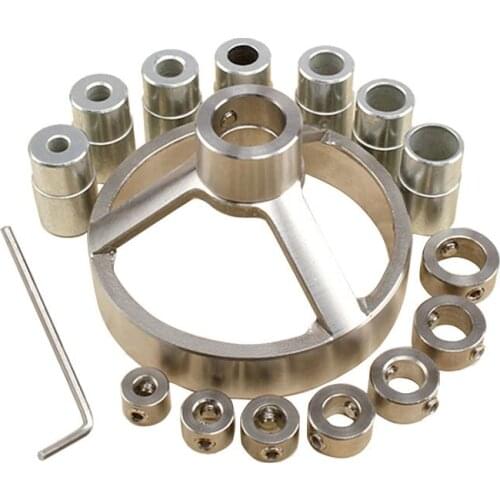 16 Pcs/set Woodworking Hole Drilling Locator Special Drilling Aid Set Stainless Steel Straight Hole Locator Spacing Ring