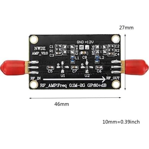 2021 New RF Wideband Amplifier LNA 0.1M-2G Gain 60DB Two-Stage Amplification Professinal o AMP Module