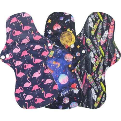 3pcs Extra Large Reusable Organic Bamboo Menstrual Pads Heavy Flow Sanitary Pads Washable Mama Sanitary Towel Pad Night Using