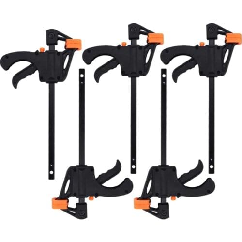 4 inch 3/4/5pcs Woodworking Bar F Clamp Clip Hard Grip Quick Ratchet Release DIY Carpentry Hand Vise Tool
