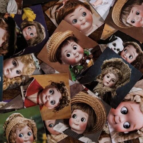 45pcs Boxed Cute Retro DIY Handmade Diary Handbook Children Students Dolls Ball Toy Scrapbook for Mobile Phone Case Stickers