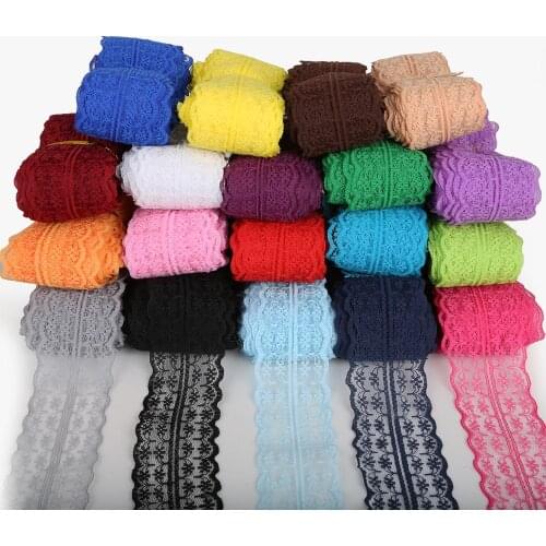 5Yards(4.5meters) 4.5cm width Mix Colors Flower Embroidered Lace Fabric Trim Ribbons DIY Sewing Handmade Party Gift Decoration