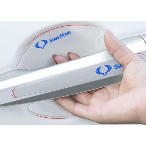 8Pcs Transparent Car Exterior Door Handle Bowl Cover Stickers For Ssangyong Kyron Rexton Korando Actyon Tivoli Rodius Musso 2021
