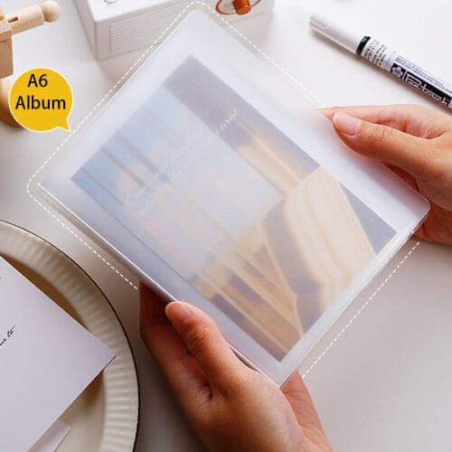 A6 40 Pages Transparent Postcards Sticker Pocket Storage Book Picture Album Invoice Bill Memo Photo Paper Card Collection Case