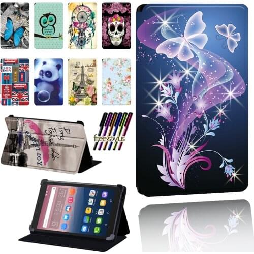 For Alcatel OneTouch Pixi 3 7"/8"/10"/Pixi 4 7" Tablet Case Foldable Dust-proof Protection Cover + Stylus