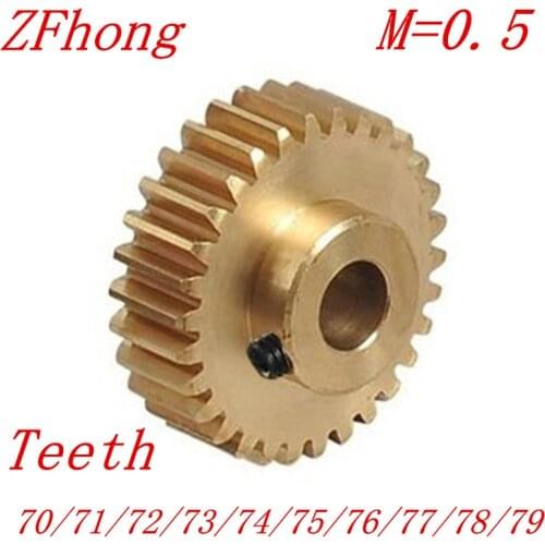 2PCS/LOT 0.5M 70 71 72 73 74 75 76 77 78 79 Teeth Brass Step Spur Gear CNC lathe machining parts