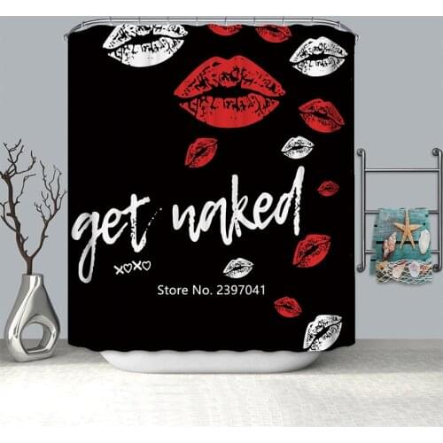 Home Decor Beautiful Santa Claus Christmas Tree Scenery Shower Curtain Waterproof and Mildew Proof Belt Hook