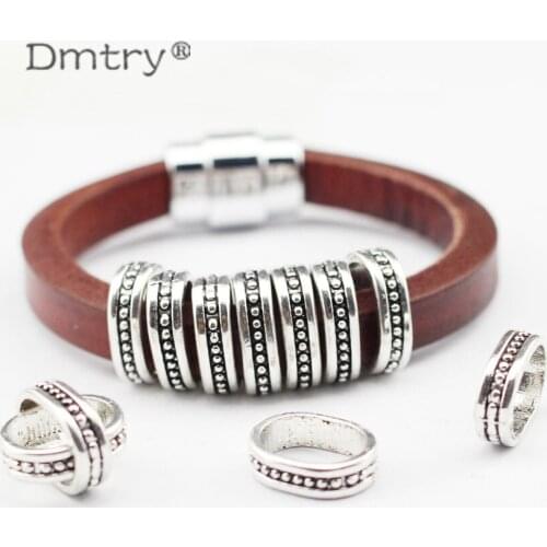 Dmtry 10pcs/lot Top Quality New Design Large Big Ancient Silver Spacers Beads For Jewelry Making Diy Handmade Charms LC0121