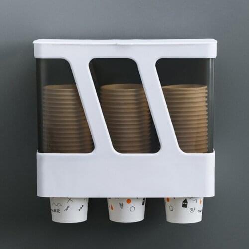 3 cylinder cup extractor wall mounted disposable cup holder buckle type paper cup holder for household water dispen