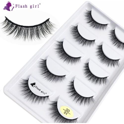 Flash girl 3D series 13style 100% handmade 5pais 3D01 faux mink long false Eyelashes