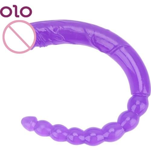 Flexible Soft Jelly Dildo Anus Beads Super Long Artificial Penis Double End Dildo Vagina Anal Massager Sex Toys for Gay Women