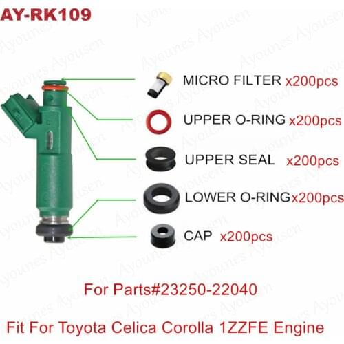 Hot sale 200sets fuel injector repair kits for 23250-22040/23209-22040 for Toyota Corolla 1.8L 1ZZFE Hight Quality (AY-RK109)