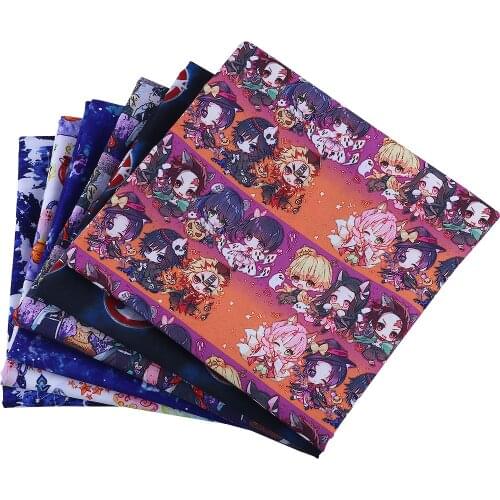 Cartoons pattern Polyester cotton Fabric Patchwor Printed for Tissue Kids Home Textile for Sewing Doll Dress Curtain 50*140CM