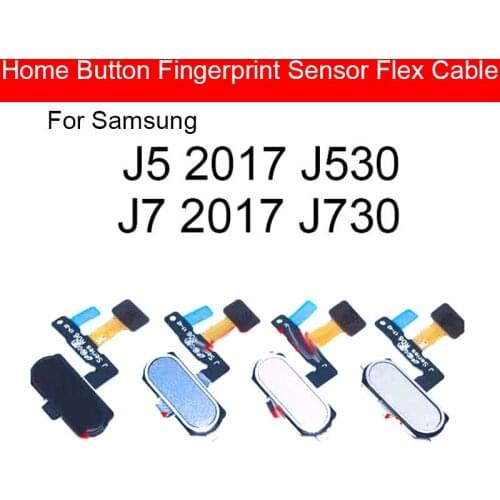Home Button Flex Cable For Samsung Galaxy J5 J7 2017 J530 J730 Menu Key Fingerprint Recognition Sensor Flex Cable Replacement