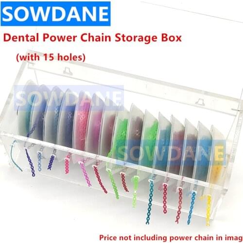 1pc Dental Power Chain Box Clear Arcylic Dispenser Orthodontic Rubber Chain Placer Organizer for Ortho Elastic Chain Storage box