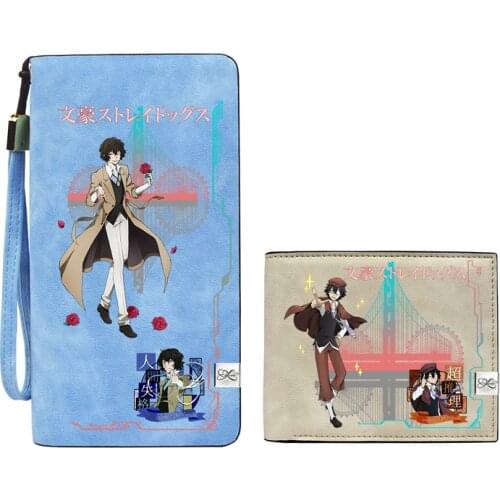 Stray Dogs Anime Money Bag Women Long Purse Dazai Osamu ID Card Holder Cute Leather Short Wallet Coin Pocket Kawaii Phone Clutch