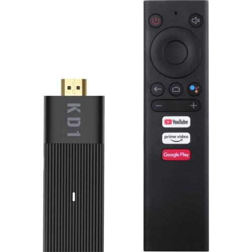 MECOOL KD1 Android 10.0 Smart TV Stick UHD 4K Media Player Amlogic S905Y2 2GB/16GB 2.4G/5G WiFi Voice Remote Control Google