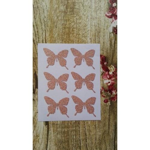 3.8x3.3cm Rose Gold Glitter Sticker Seal - Butterfly