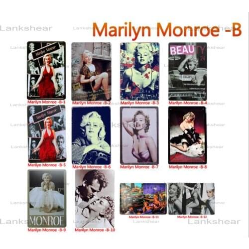New Marilyn Monroe Pub Bar Sign Metal Vintage Wall Art Metal Plates Pin Up Girls Decor for Living Room Club Man Pictures Metal