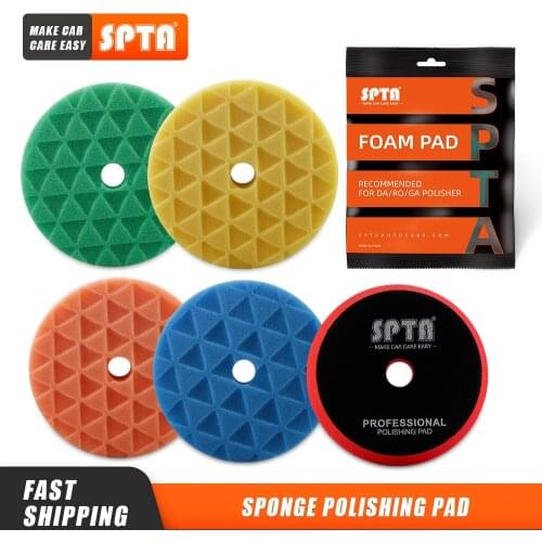 Bulk Sales) SPTA 3"(80mm)/5"(125mm)/6"(150mm) Car Spong Buffing Polishing Pads & Buffing Pads For DA/RO/GA Car Buffer Polisher