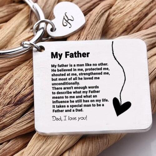 Personalized Custom Dogtag KeyChain With Heart Calendar Date Engrave To My Father Dad Mom Gifts