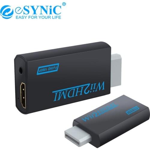 ESYNiC Wii to HDMI-compatible 3.5mm Audio Converter Adapter Wii To Wii2 HDMI-compatible 720p/1080p Video Converter For Nintendo