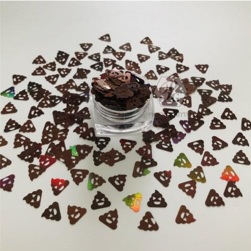 PrettyG 1 Box Excrement Feces Shit Shape Laser Glitter Sequins for Resin DIY Making Art Craft Nail Decoration Accessories LB406