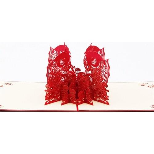 3D Laser Cut Handmade Chinese New Year Traditional Lucky Fish Paper Invitation Greeting Card PostCard Business Creative Souvenir