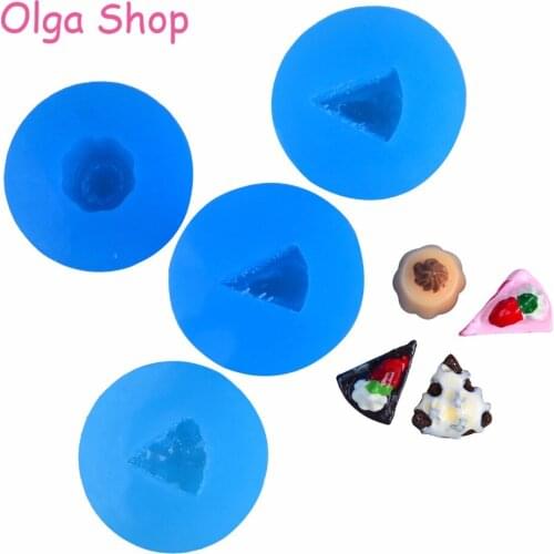 GYL025,GYL179,GYL378,GYL381 3D Cake Slice Silicone Mold for Miniature Food Candy Chocolate Resin Earring Jewelry Charm Mould