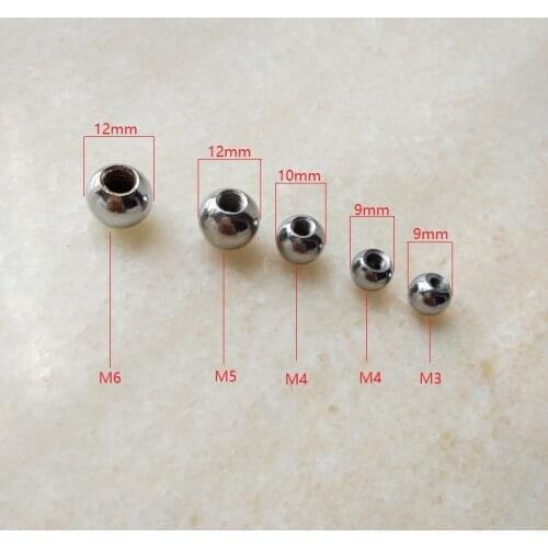 100pieces/lot M3/M4/M5/M6 chrome female ball nuts head hanging board ball nut peen hardward lighting accessories