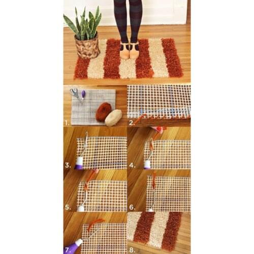 100x150cm Blank Rug Hooking Mesh Canvas Latch Hook Rug Making Carpet Tapestry DIY Kit Tool for Embroidery Crafts Decoration D0AC