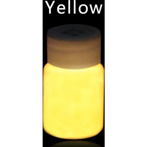 20g Acrylic Paints Yellow Fluorescent paint Glow in the dark for Party Nail Decorations Art Supplies Phosphor Pigment DIY